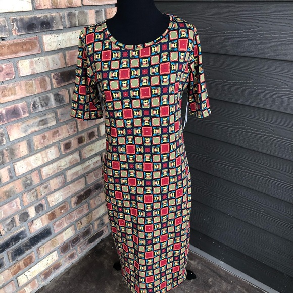 LuLaRoe Dresses & Skirts - LuLaRoe square print Julia Dress Size S NWT.
